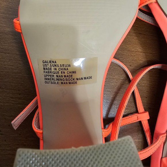 Neon Orange Ankle Strap heels size 7.5 - Picture 12 of 12
